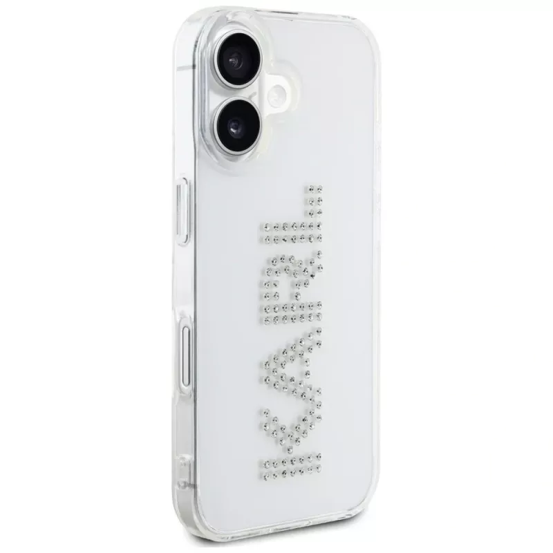 KARL LAGERFELD IML Rhinestones Logo Back Cover per Apple iPhone 16 - trasparente