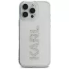 Karl Lagerfeld IML Rhinestones Logo Custodia per iPhone 16 Pro, trasparente