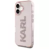 Karl Lagerfeld IML Rhinestones Logo Back Cover per iPhone 16, rosa