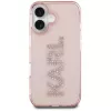 Karl Lagerfeld IML Rhinestones Logo Back Cover per iPhone 16, rosa