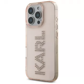 KARL LAGERFELD IML Rhinestones Logo Custodia per iPhone 16 Pro Max rosa