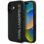 KARL LAGERFELD HC 3D Rubber Elongated Glitter Custodia per iPhone 16, nero