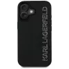 KARL LAGERFELD HC 3D Rubber Elongated Glitter Custodia per iPhone 16, nero