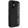 KARL LAGERFELD HC 3D Rubber Elongated Glitter Custodia per iPhone 16, nero