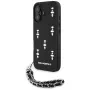 Karl Lagerfeld Saffiano Crystals with Chain Case per iPhone 16 nero
