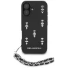 Karl Lagerfeld Saffiano Crystals with Chain Case per iPhone 16 nero