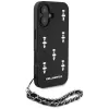Karl Lagerfeld Saffiano Crystals with Chain Case per iPhone 16 nero