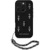 Karl Lagerfeld Saffiano Crystals with Chain Back Cover per iPhone 16 Pro, nero