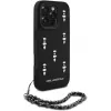 Karl Lagerfeld Saffiano Crystals with Chain Back Cover per iPhone 16 Pro, nero