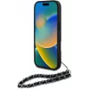 Karl Lagerfeld Saffiano Crystals with Chain Back Cover per iPhone 16 Pro, nero