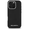 Karl Lagerfeld Saffiano Full Wrapped Elongated Metal Logo Custodia MagSafe per iPhone 16 Pro nero