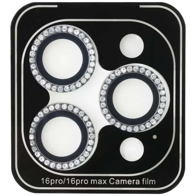 Guess BP Rhinestones Set 2-in-1 protezione schermo e lente fotocamera per Apple iPhone 16 Pro Max - argento