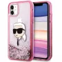 Karl Lagerfeld KLHCN61LNKHCP Hardcase per iPhone 11/XR, rosa, Glitter Karl Head