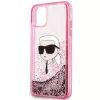 Karl Lagerfeld KLHCN61LNKHCP Hardcase per iPhone 11/XR, rosa, Glitter Karl Head