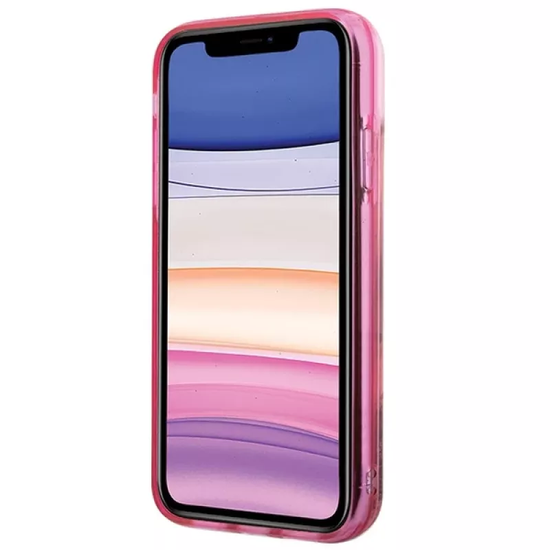Karl Lagerfeld KLHCN61LNKHCP Hardcase per iPhone 11/XR, rosa, Glitter Karl Head