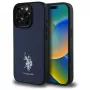 U.S. POLO ASSN. retro in pelle con ricamo per Apple iPhone 15 Pro Max 6,7 inch blu navy