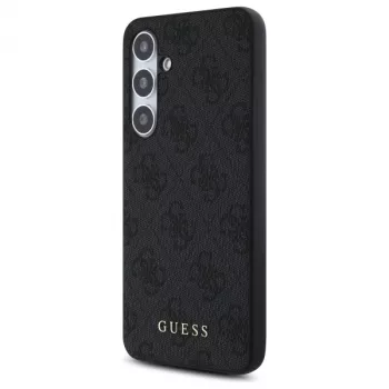 Guess 4G Metal Gold Logo cover posteriore per Samsung Galaxy S24 FE - grigio