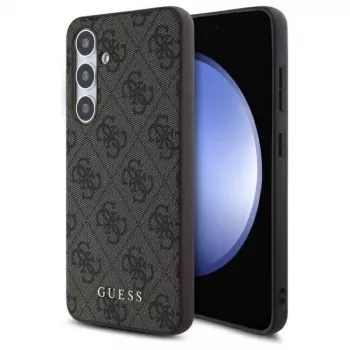 Guess 4G Metal Gold Logo cover posteriore per Samsung Galaxy S24 FE, marrone