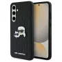 Karl Lagerfeld KLHCS24FEPGKLKCPK Samsung Galaxy S24 FE Hard Case nero Monogram Karl & Choupette Head Pin