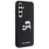 Karl Lagerfeld KLHCS24FEPGKLKCPK Samsung Galaxy S24 FE Hard Case nero Monogram Karl & Choupette Head Pin