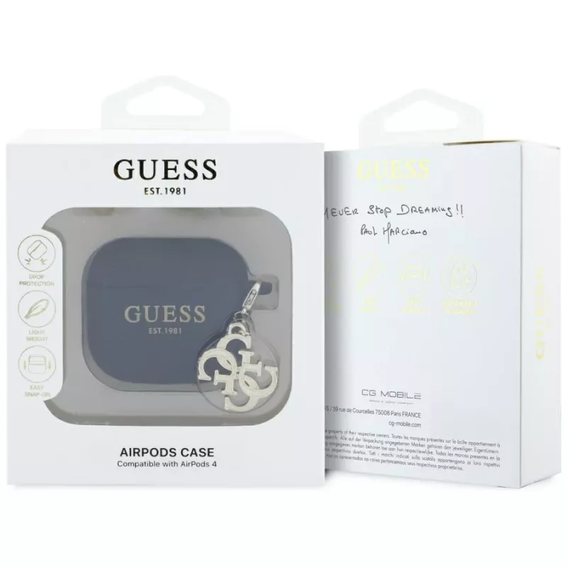Guess Silicone 4G Charm Case per AirPods 4 - nero