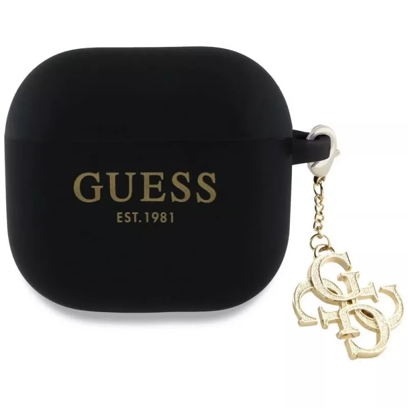 Guess Silicone 4G Charm Case per AirPods 4 - nero