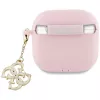 Guess GUA4LECG4P Custodia rosa in silicone con charm 4G per AirPods 4