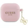 Guess GUA4LECG4P Custodia rosa in silicone con charm 4G per AirPods 4