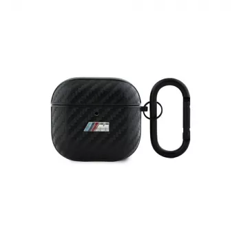 BMW BMA4CMPUCA Custodia nera in PU Carbon M Collection per AirPods 4