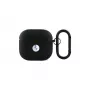 BMW BMA4SSLBK Custodia nera in vera pelle con logo argento per AirPods 4