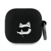 Karl Lagerfeld KLA4RUNCHK Custodia nera in silicone con testa Choupette 3D per AirPods 4
