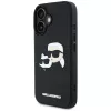 KARL LAGERFELD HC Custodia in gomma 3D DoubleHeads per iPhone 16, nera