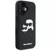 KARL LAGERFELD HC Custodia in gomma 3D DoubleHeads per iPhone 16, nera