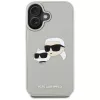 KARL LAGERFELD HC Custodia in gomma 3D DoubleHeads per Apple iPhone 16 - beige