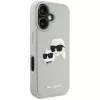 KARL LAGERFELD HC Custodia in gomma 3D DoubleHeads per Apple iPhone 16 - beige