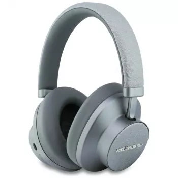 Karl Lagerfeld Saffiano Elongated Cuffie Bluetooth ANC over-ear grigie