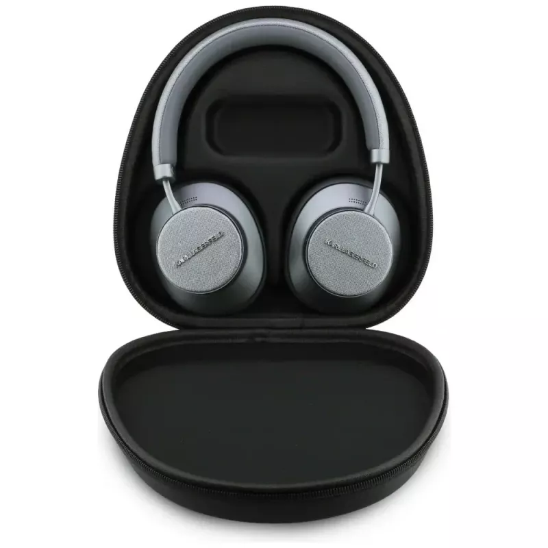 Karl Lagerfeld Saffiano Elongated Cuffie Bluetooth ANC over-ear grigie