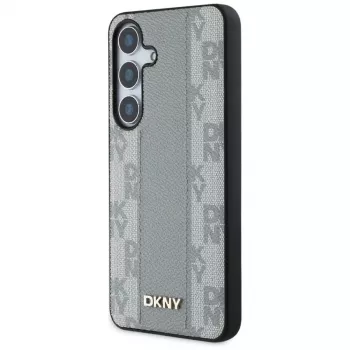 DKNY Custodia in pelle Checkered Pattern MagSafe per Samsung Galaxy S25 - taupe