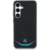 MERCEDES-BENZ Custodia Mercedes Leather Contrasted Blue Horizontal Curve MagSafe per Samsung Galaxy S25 nera