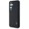 MERCEDES-BENZ Custodia in pelle con cuciture curve per Samsung Galaxy S25 nera