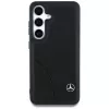 MERCEDES-BENZ Custodia in pelle con cuciture curve per Samsung Galaxy S25 nera