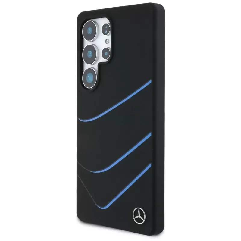 MERCEDES-BENZ Silicone Contrasted Curves Custodia MagSafe per Samsung Galaxy S25 Ultra nera