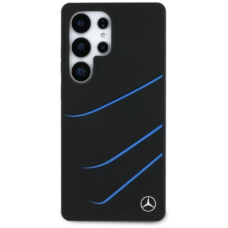 MERCEDES-BENZ Silicone Contrasted Curves Custodia MagSafe per Samsung Galaxy S25 Ultra nera