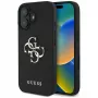 Guess Grained Big 4G Logo Small Classic Logo Custodia per iPhone 16 (nera)
