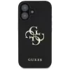 Guess Grained Big 4G Logo Small Classic Logo Custodia per iPhone 16 (nera)