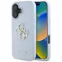Guess Grained Big 4G Logo Small Classic Logo Cover posteriore per Apple iPhone 16 - blu