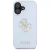 Guess Grained Big 4G Logo Small Classic Logo Cover posteriore per Apple iPhone 16 - blu