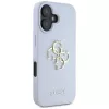 Guess Grained Big 4G Logo Small Classic Logo Cover posteriore per Apple iPhone 16 - blu