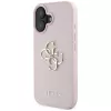 Guess Grained Big 4G Logo Small Classic Logo Cover posteriore per Apple iPhone 16 - rosa