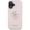 Guess Grained Big 4G Logo Small Classic Logo Cover posteriore per Apple iPhone 16 - rosa